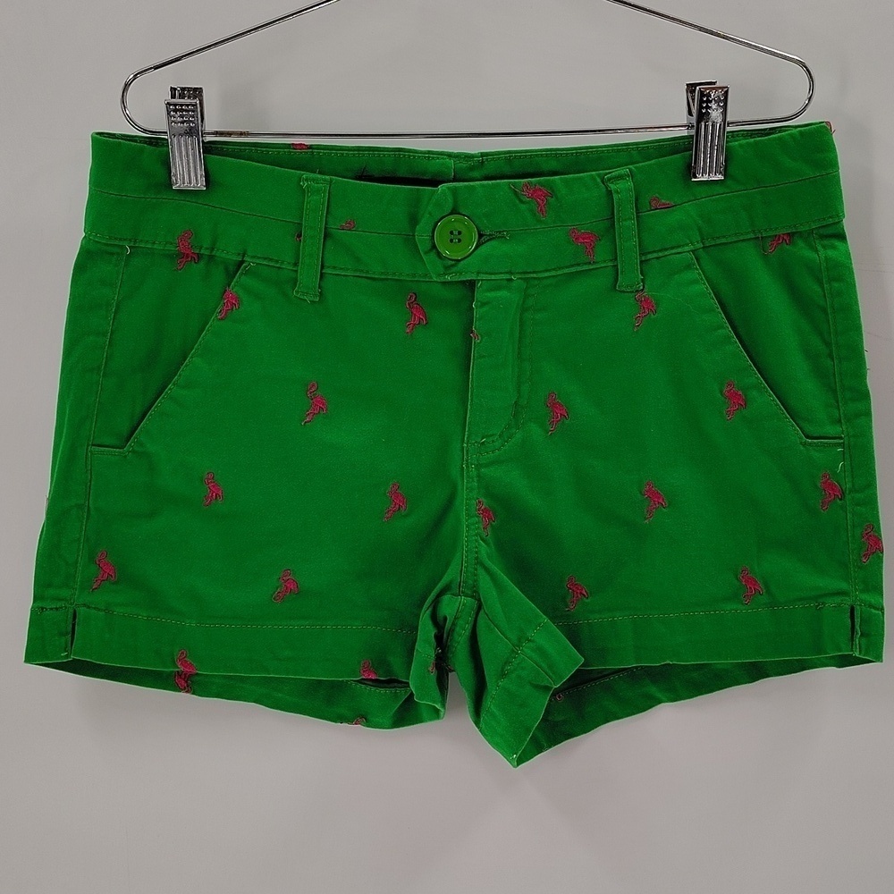 Freestyle Revolution shorts Flamingos size 5 Green Pink Midrise Stretch